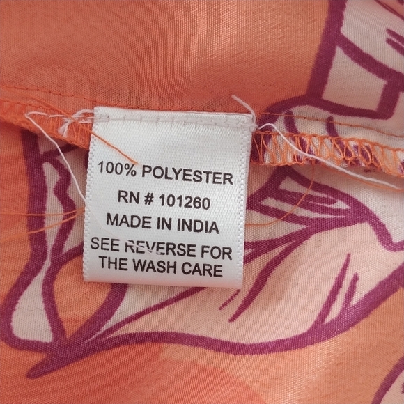 True Destinations Orange Floral Maxi Dress Coverup XS - Picture 4 of 13